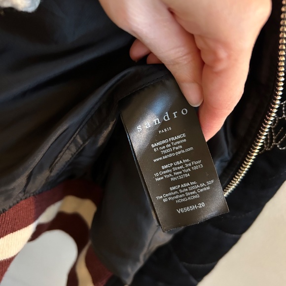 Sandro Paris Embroidered Crane Bomber Jacket - Picture 10 of 16